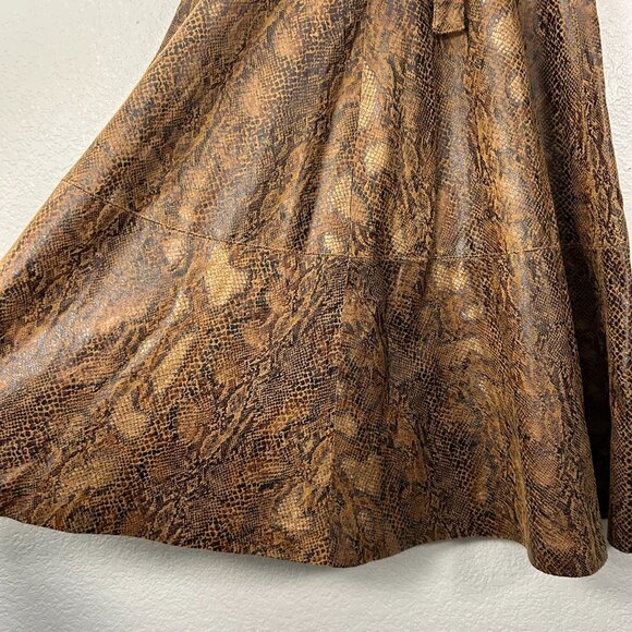 Vila Faux Suede Snakeskin High Waisted Midi Skirt - Picture 4 of 7